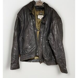 Men's Vintage Authentic Leather Biker Jacket 1X PELLE STUDIO Thinsulate Thermal